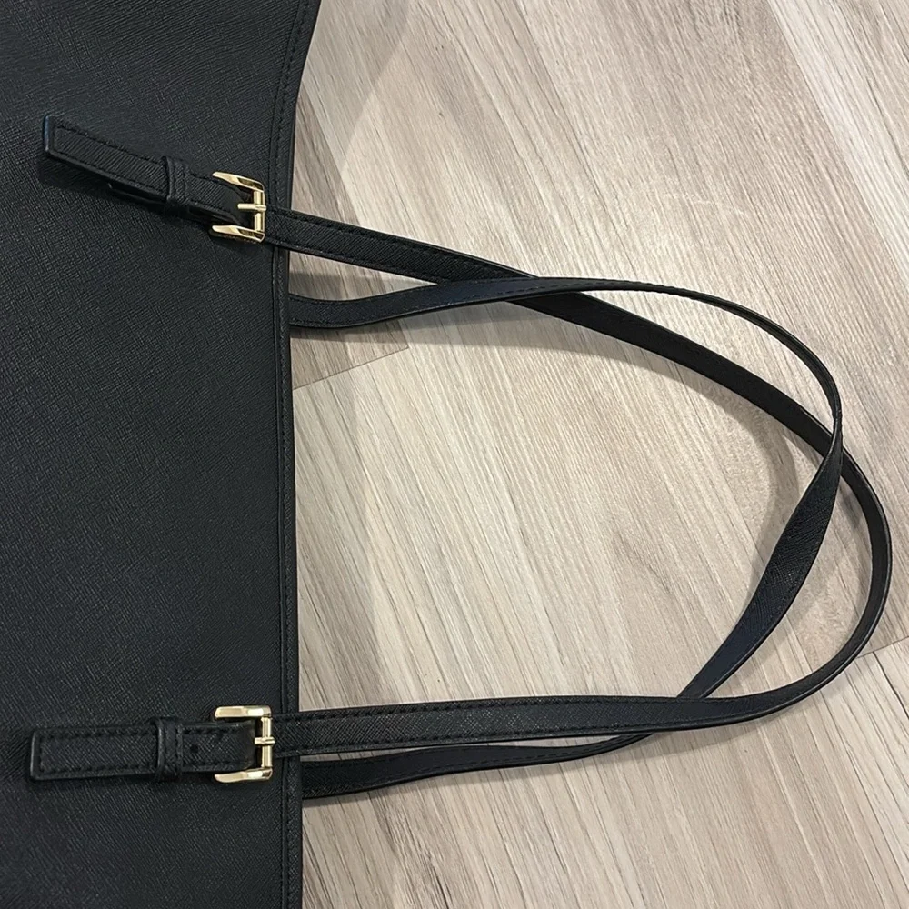 Michael Kors Jet‎ Set Black Saffiano Travel Tote Leather Bag